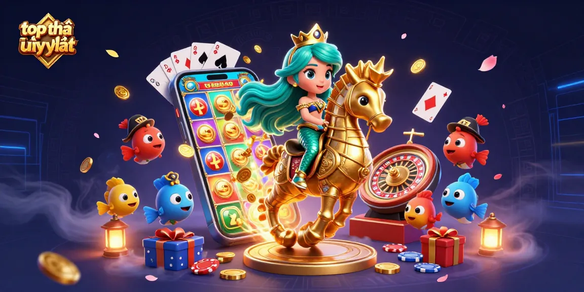 Win big with top nhà cái uy tín through engaging and vibrant casino-themed illustration.