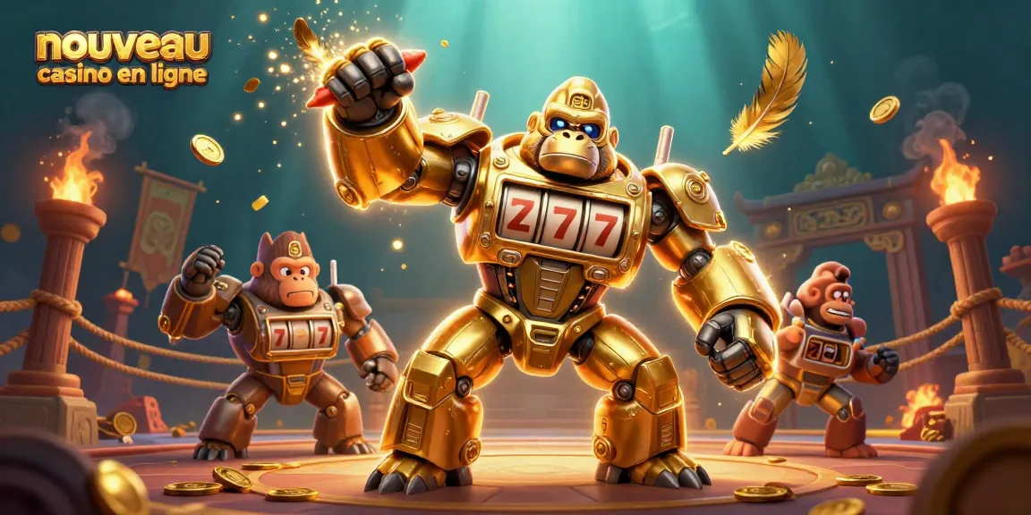 Le nouveau casino en ligne propose une expérience immersive avec un gorille mech en or.