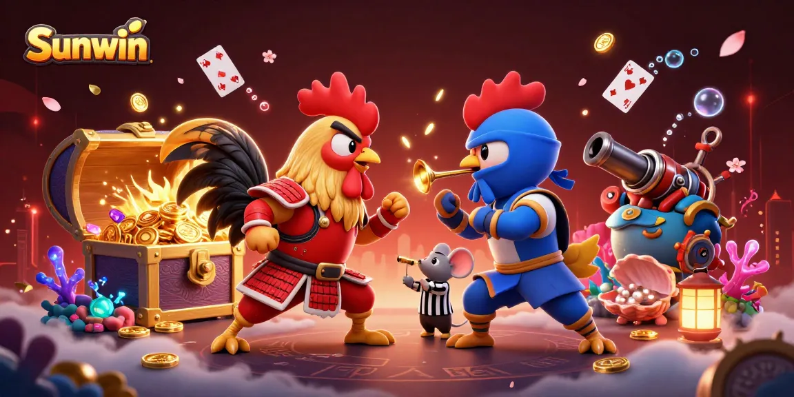 Experience thrilling standoffs with Sunwin's 3D roosters, vibrant treasures, and dynamic gameplay elements.