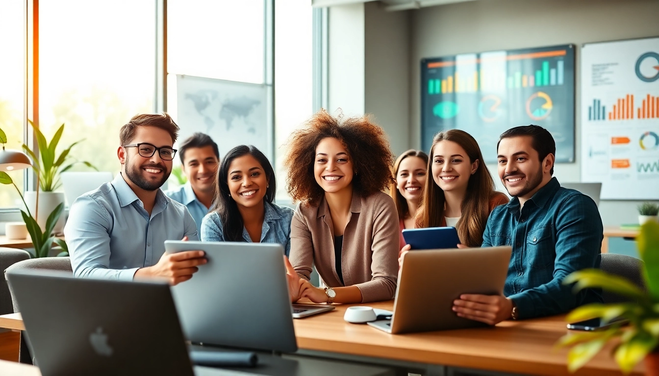 Engaged Shopify experts in a collaborative workspace using digital marketing tools.