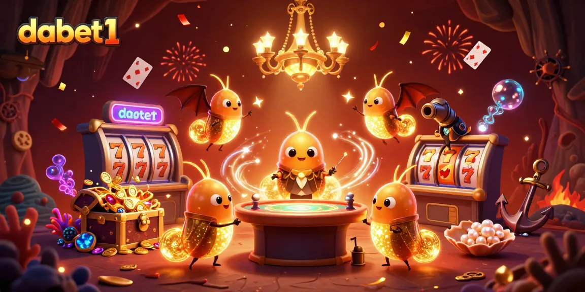 Experience vibrant gaming at dabet1 with glowing glowworms and exciting slot elements.