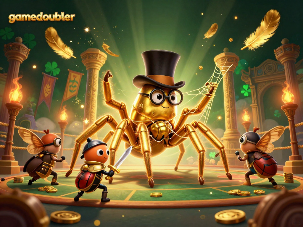 Engage with gamedoubler’s exciting gaming environments featuring golden elements and lively characters.