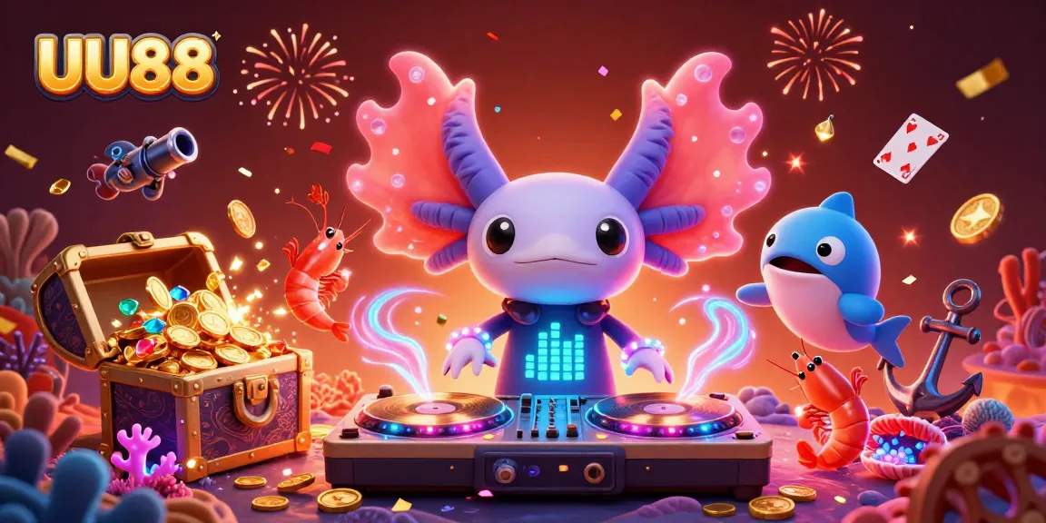 Experience thrilling gambling excitement with UU88 at a neon underwater casino scene.