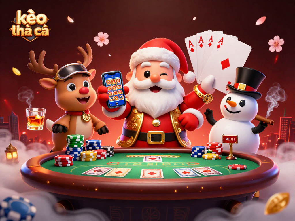 Spin jackpot slots with kèo nhà cái characters in a vibrant casino scene full of excitement.