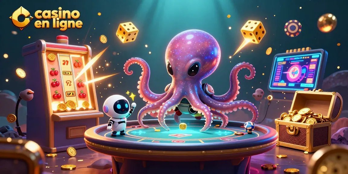 Jouez dans un casino en ligne avec une machine à sous et un octopus extraterrestre dans un décor captivant