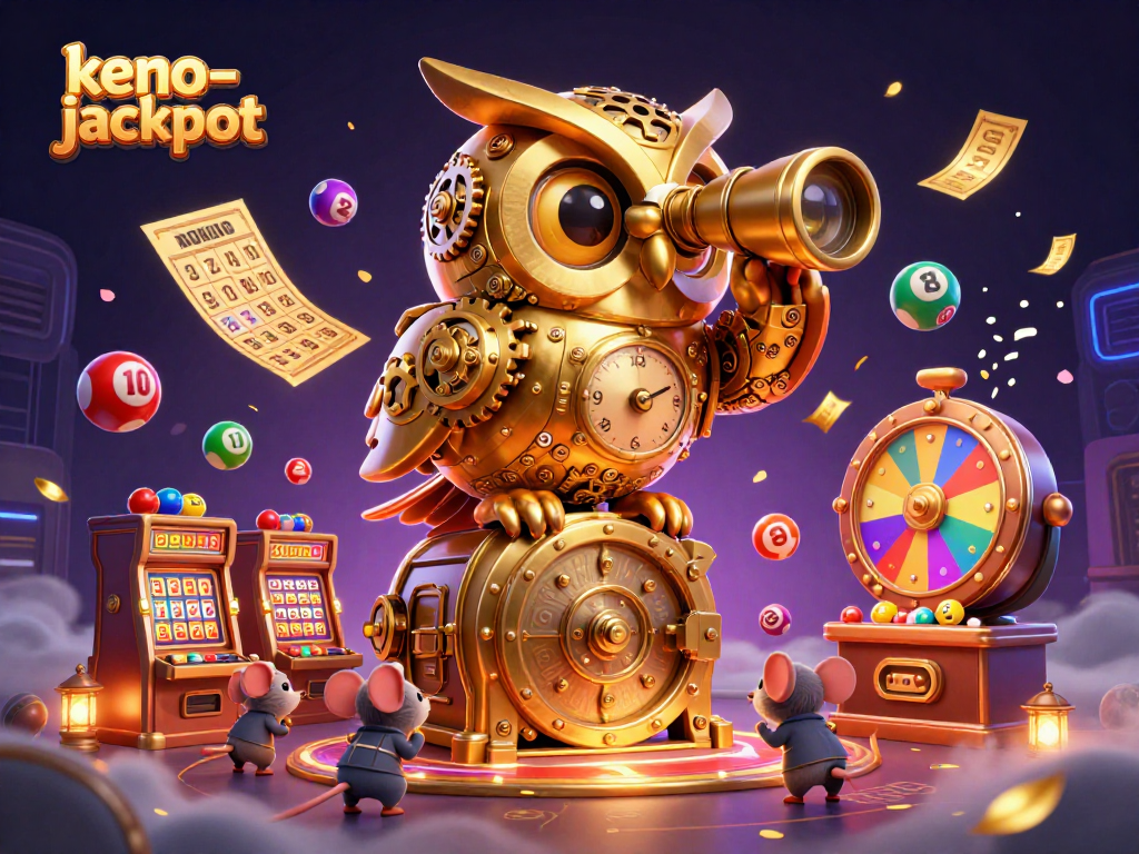 Keno-jackpot players searching for chances in a vibrant 3D casino adventure full of excitement.