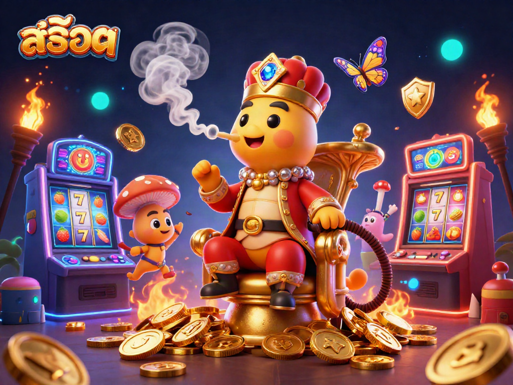 Engage with สล็อต slots featuring vibrant 3D characters and dynamic slot machines in a lavish casino atmosphere.