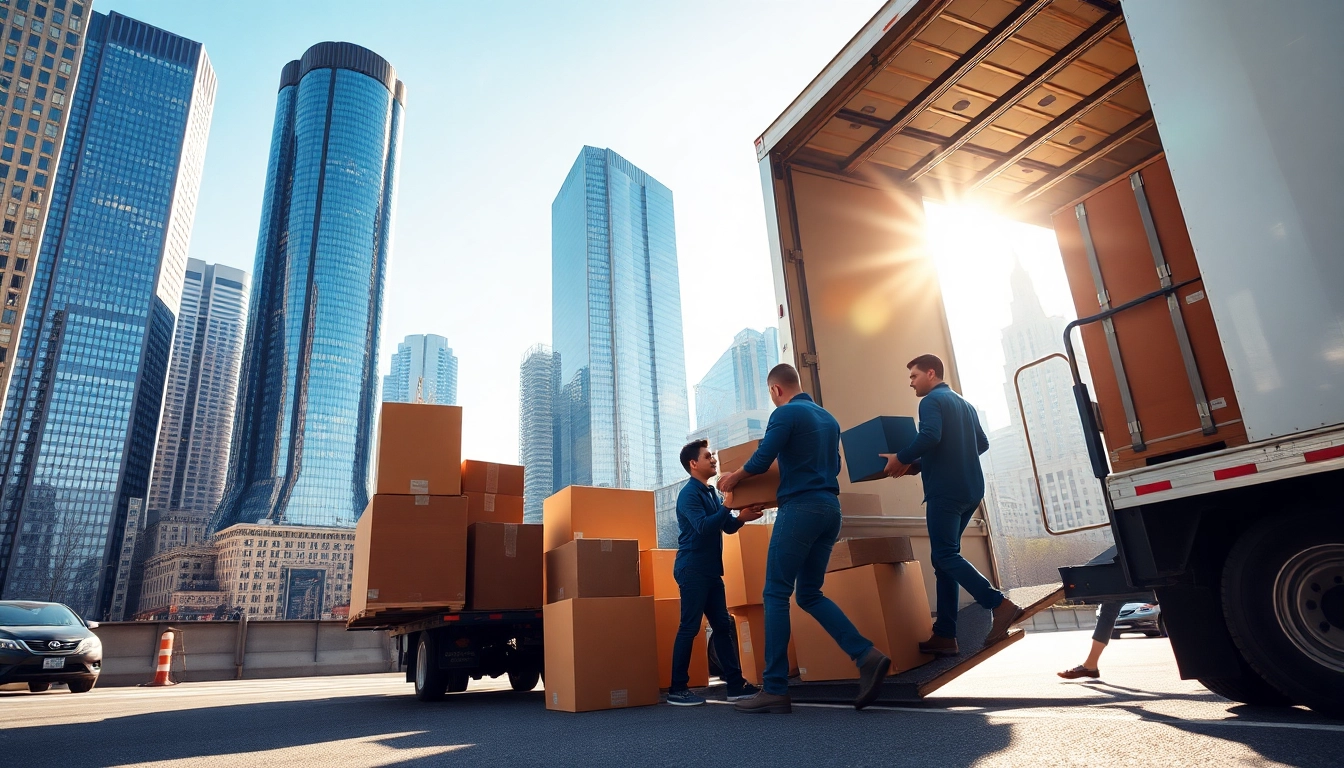 Efficient office moving services NYC with professionals loading furniture in New York City.