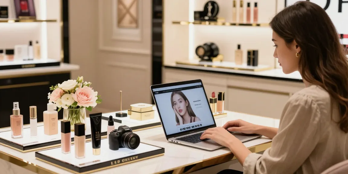 Pengalaman belanja LUXURY12 Online dengan produk kecantikan mewah dan suasana elegan.