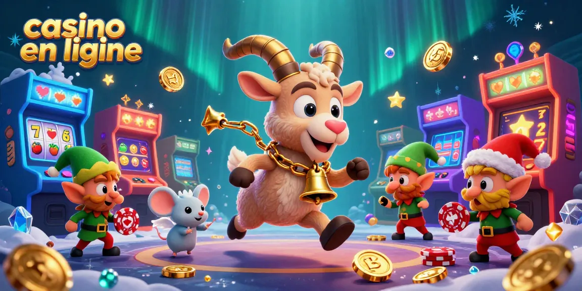 Plongez dans l'univers du casino en ligne avec Krampus et ses complices dans une scène festive unique.