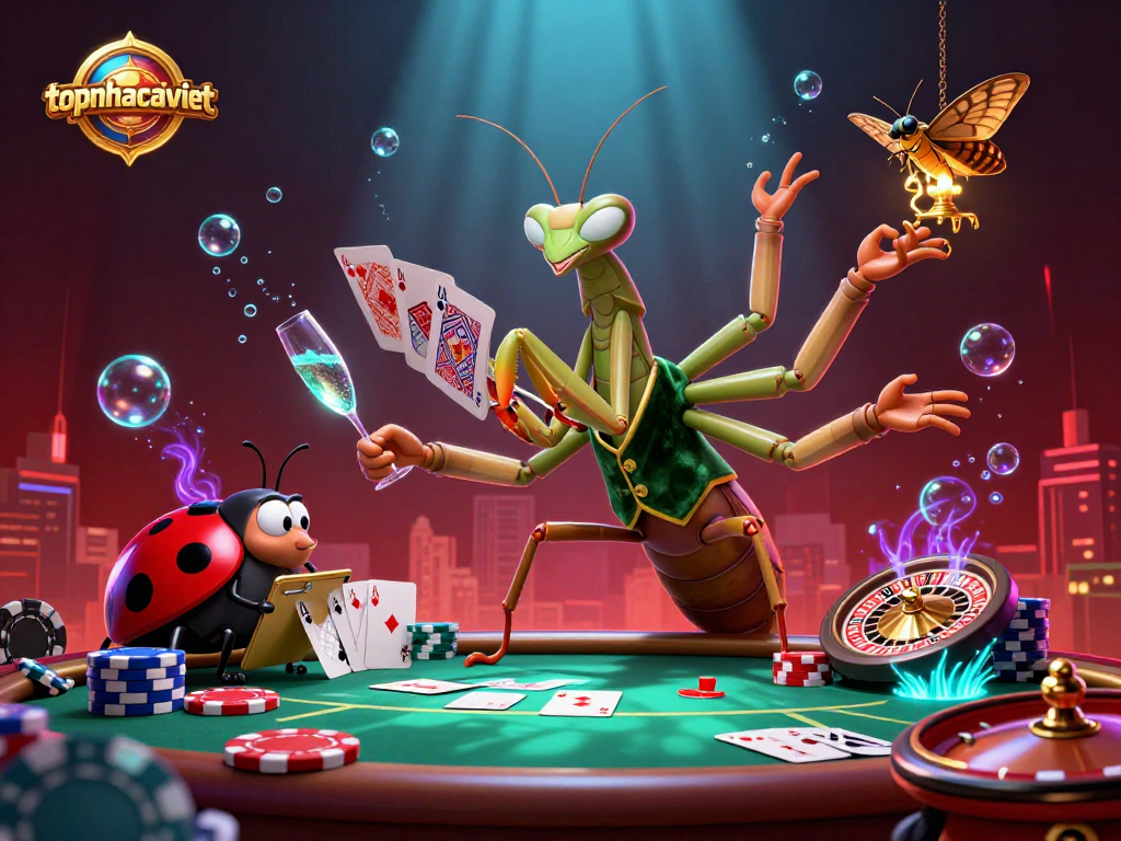 Experience the thrill of gaming at topnhacaiviet with a lively scene showcasing poker games and vibrant atmosphere.