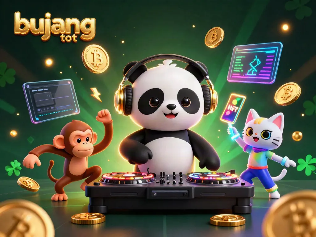 Engage in thrilling gaming with bujang toto featuring a DJ panda and lively character action.