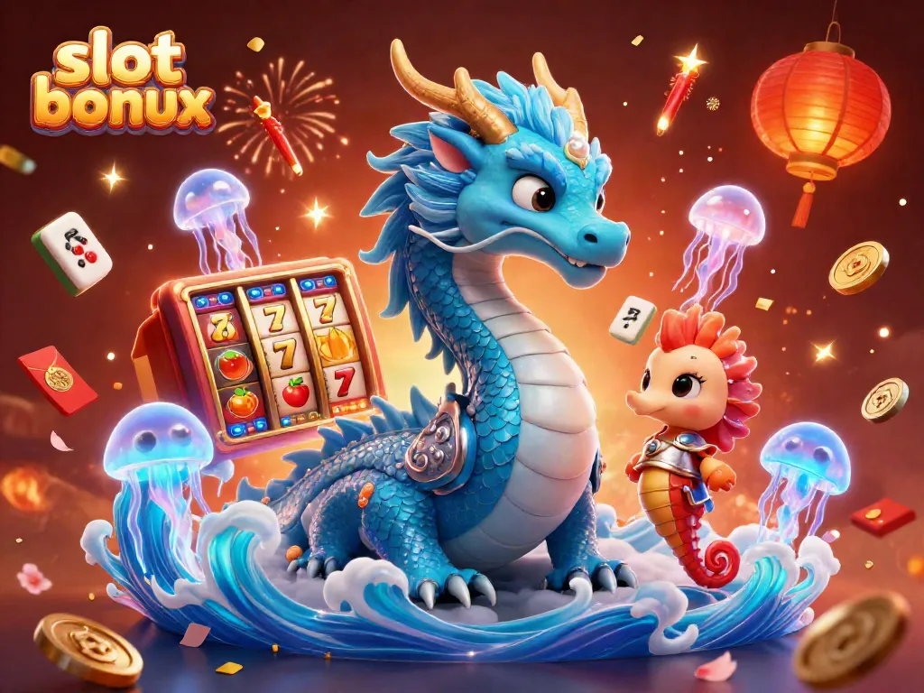 Experience the thrill of slot bonus with vibrant characters and winning elements in a dynamic casino scene.