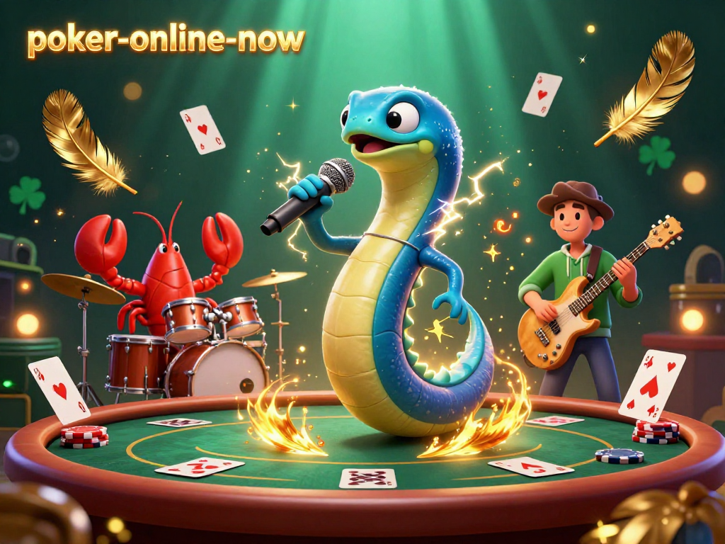 Engage in thrilling casino excitement with poker-online-now's lively underwater poker scene featuring electrifying characters.