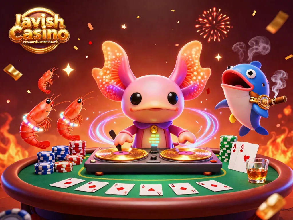 Spin and win at Lavish Luck Casino with rewards code hacks in this vibrant 3D scene.