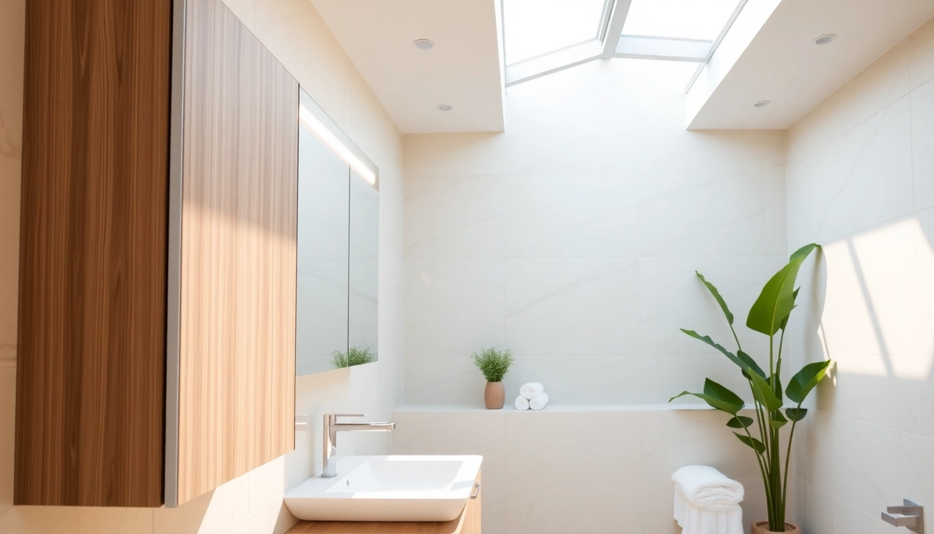 Der spiegelschrank bad mit Beleuchtung reflektiert modernes Design und Funktionalität im Badezimmer.