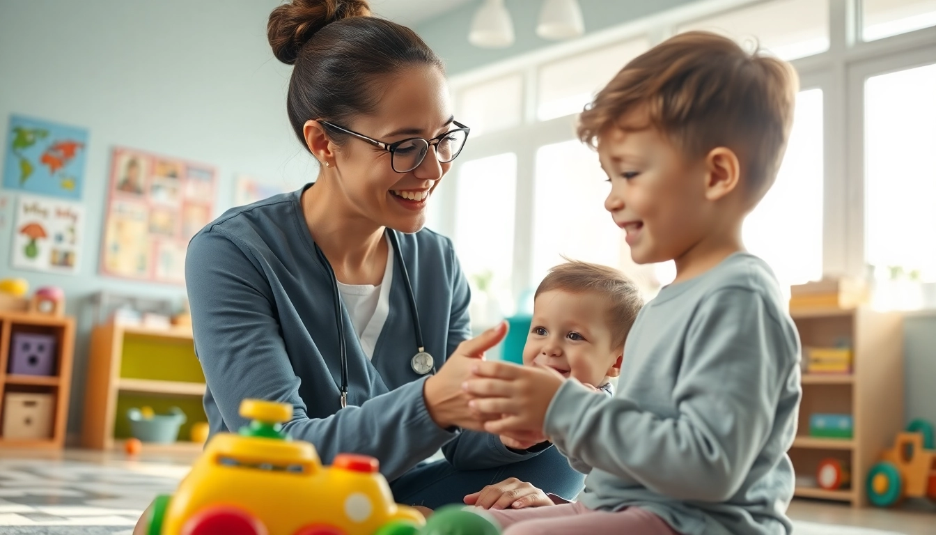Child receiving assistance in early intervention ABA therapy session in a supportive environment.