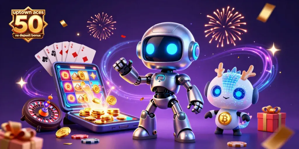 Claim the uptown aces 50 no deposit bonus with vibrant 3D gaming elements and characters.
