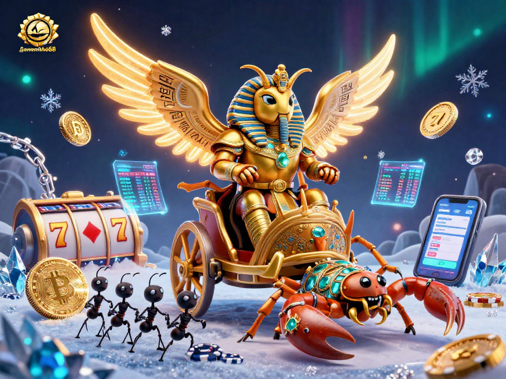 Engage with exciting experiences at gamenohu68 by exploring vibrant casino themes featuring golden scarabs and crypto elements.