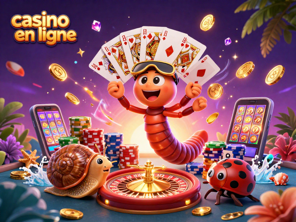 Agents animés de casino en ligne illustrant des jeux captivants et des gains spectaculaires.