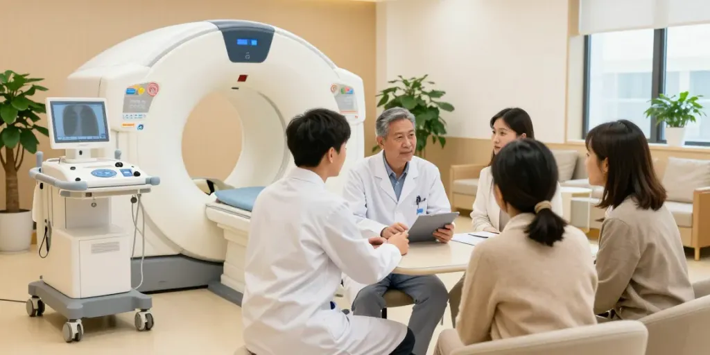 Dedicated healthcare professionals providing personalized lung cancer treatment in UAE clinic.
