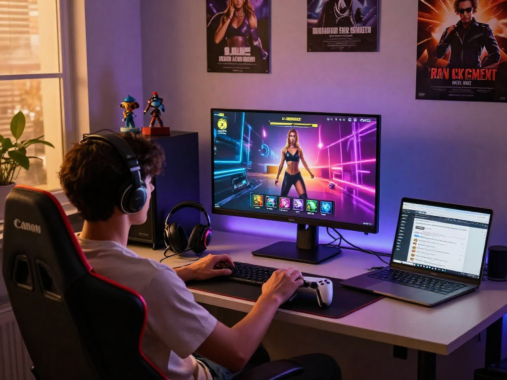 Engaging real sex game interface displayed on a stylish gaming setup.