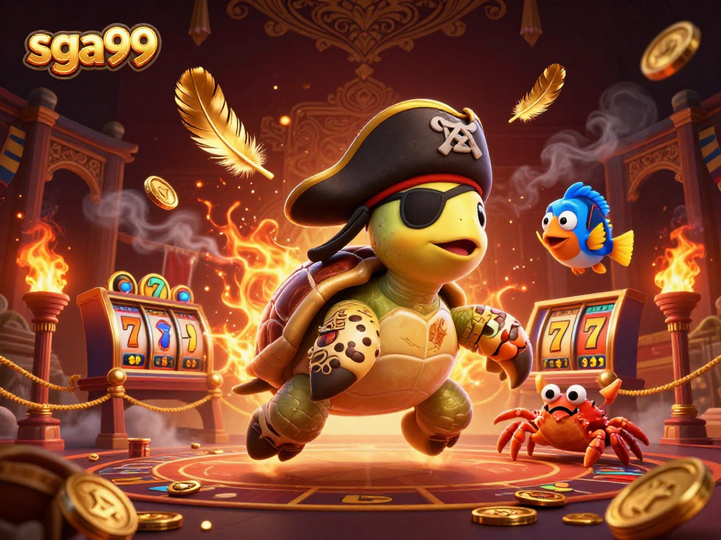 Engage with sga99's premium casino gaming featuring vibrant scenes of victory with treasures and interactive elements.