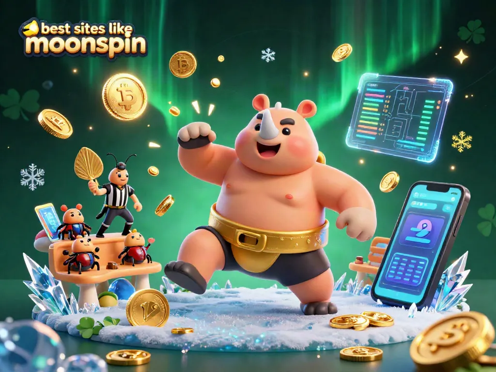 Engage with the best sites like Moonspin through a vibrant illustration of a beetle champion.